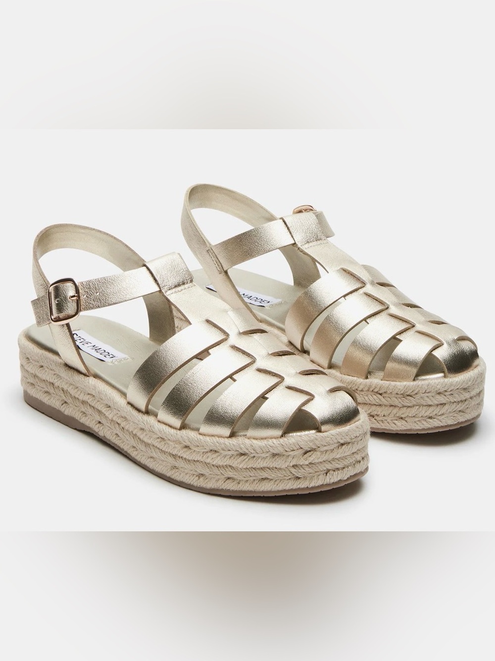 Steve Madden Marlin Fisherman Sandals | Gold Leather | Size 8.5